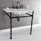 Fauceture KVPB37227W80 37-Inch Console Sink with Stainless Steel Legs (8-Inch, 3 Hole), White/Matte Black KVPB37227W80 - alternate 3